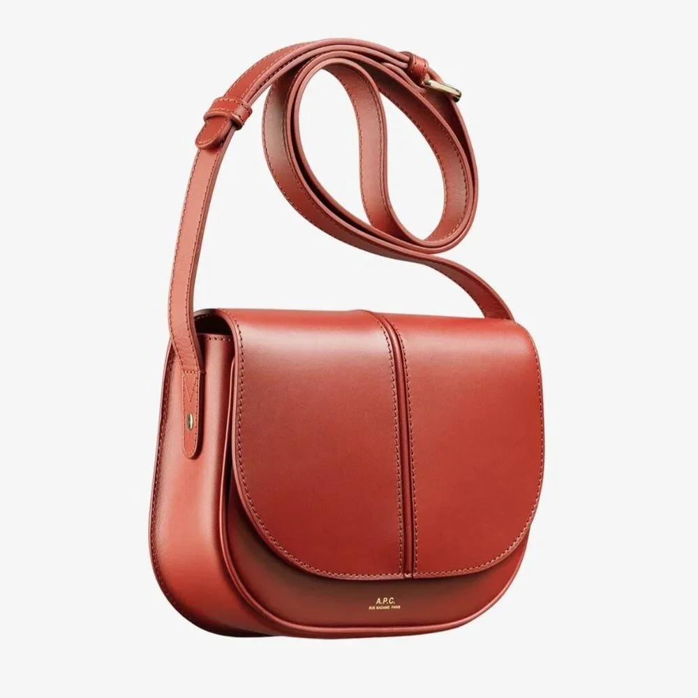 NWT - A.P.C. Betty Calfskin Leather Crossbody Bag BRANDY (EAI) 🎁 - Picture 2 of 6